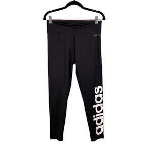 Adidas Climalite Womens Black Graphic Pull-On Activewear Tights & Leggings Large